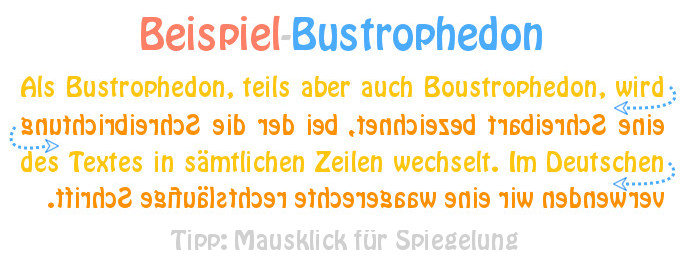 Beispiel für einen bustrophedonen Text