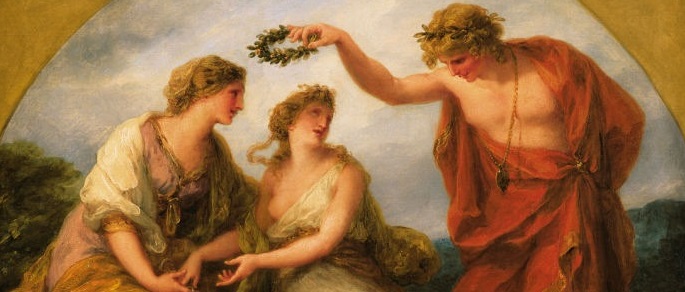 Symbolische Verleihung eines Lorbeerkranzes
