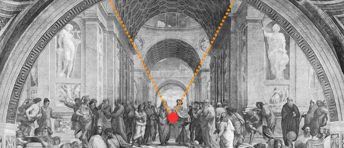 Beispiel der Zentralperspektive in der Renaissance-Malerei