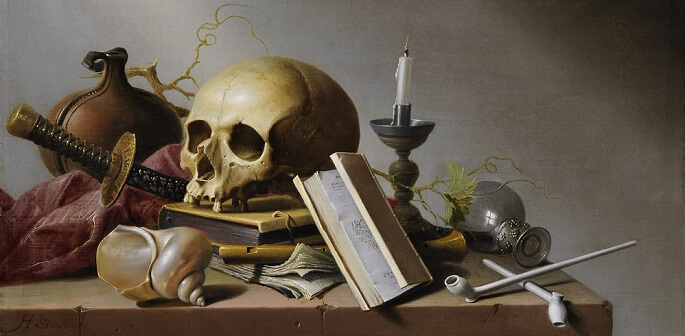 Darstellung bekannter Vanitas-Symbol von Harmen Steenwijck
